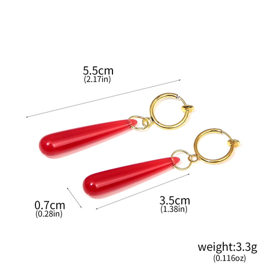 Anime Frieren: beyond Journey'S End Red Earrings Frieren at the Funeral Frieren Stud Earrings Pendant Frieren Elf Cosplay Gift