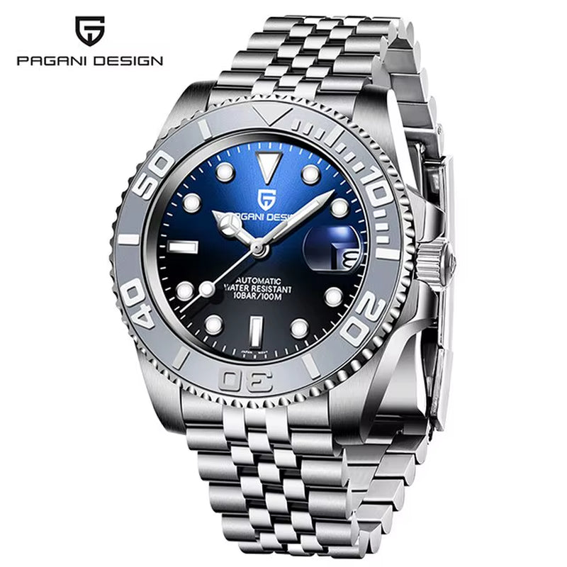 Sports Men Mechanical Wristwatch Sapphire Luxury Automatic Watch for Men Stainless Steel Waterproof Clock