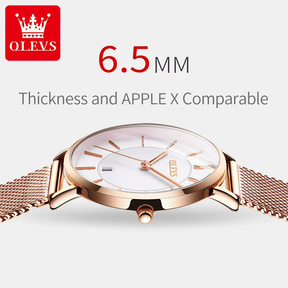 Watch Women Rose Gold Top Brand Luxury JAPAN Movement Quartz Ultra Thin Ladies Watch Calendar Date Necklace Watch Set