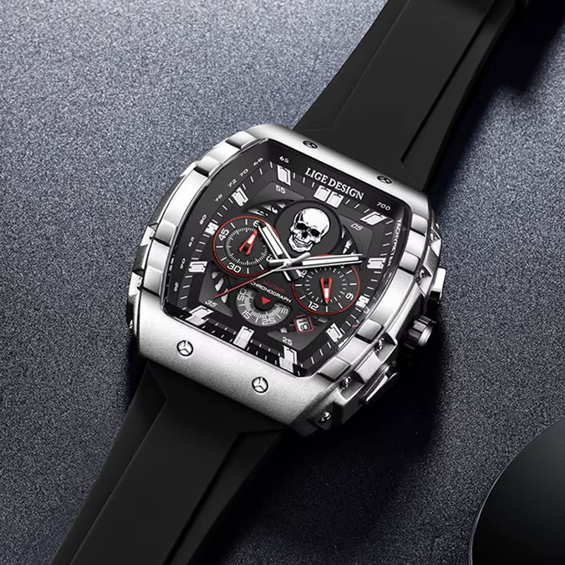 Top Brand Luxury Men Wristwatch Chronograph Waterproof Luminous Date Men Watches Silicone Strap Quartz Relogio Masculino