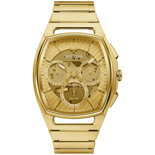 Men'S CURV Chronograph Gold-Tone Stainless Steel Watch - 97A160