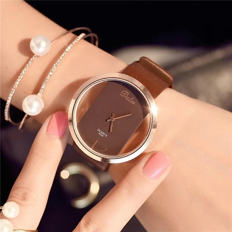 Famous Watch for Women Luxury Leather Skeleton Strap Watch Dress Watch Casual Quartz Watch Stainless Steel Watch Часы Женские