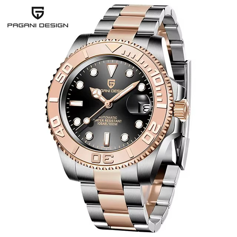 Sports Men Mechanical Wristwatch Sapphire Luxury Automatic Watch for Men Stainless Steel Waterproof Clock