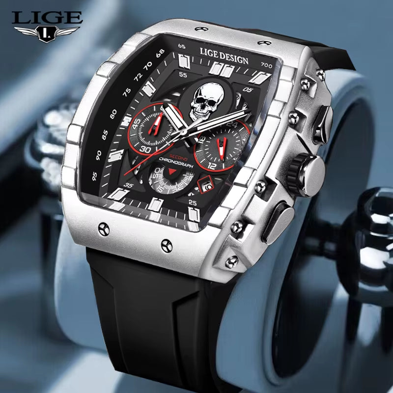 Top Brand Luxury Men Wristwatch Chronograph Waterproof Luminous Date Men Watches Silicone Strap Quartz Relogio Masculino