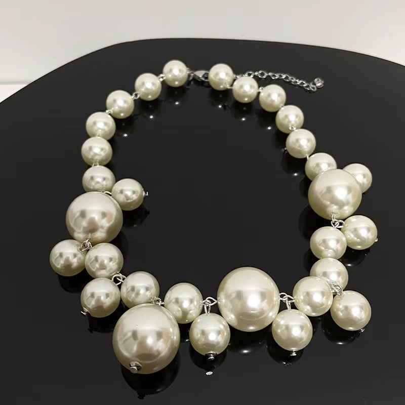 Elegant Imitation Pearl Women'S Necklace Big Pearls Beads Choker Necklaces Party Wedding Bride Necklace Jewelry Girls Gifts